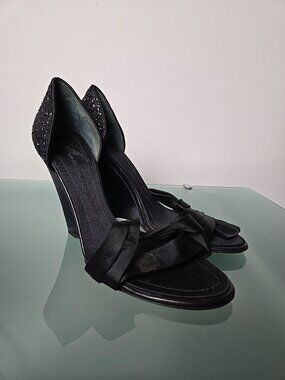 Giuseppe Zanotti Vicini Leather Mule Heels Sequins Bow